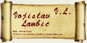 Vojislav Lambić vizit kartica